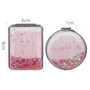 Miroir de <span class=keywords><strong>maquillage</strong></span> de poche mignon et tendance, double face, portable, miroir de <span class=keywords><strong>maquillage</strong></span> à sable mouvant - Product Image 5
