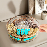 Boîte à Snacks Rotative à 2 Niveaux, Organisateur Tournant Lazy Susan pour Armoire, Réfrigérateur, Cuisine, Garde-Manger et Rangement Alimentaire