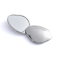 Vente en gros de miroir cosmétique compact rotatif en forme de nuage en métal argenté