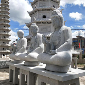 Statues de Kuan <span class=keywords><strong>Yin</strong></span> et <span class=keywords><strong>Quan</strong></span> <span class=keywords><strong>Yin</strong></span> en granit naturel sculpté sur mesure, en gros, de grande taille, à vendre - Product Image 2