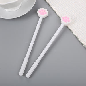 Estilo coreano Kawaii 0,5 MM tinta negra gato pata Gel pluma dibujos animados Cuteness Rosa gato pata Gel pluma para niños niñas - Product Image 4