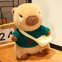 Nouvelle Peluche Capybara Ours en Coton PP Ultra Doux 25cm avec Pull et Chapeau Citrouille et Mini Sac, Cadeau Animal en Peluche pour Enfants