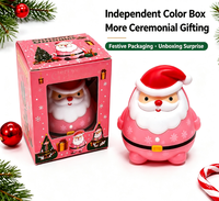 Figurine de Noël Père Noël en peluche TPR souple rose, boîte mystère, cadeau de collection, vente en gros