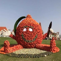Sculptures d'éléphants citrouilles personnalisables et peintes à la main pour installations artistiques et décorations extérieures de grande envergure