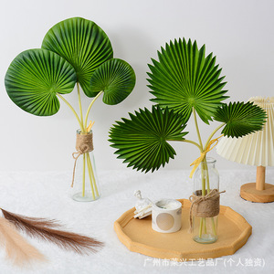 ช่อลีฟใบปาล์มประดิษฐ์สีเขียวทรงกลมและใบแหลมสำหรับตกแต่งบ้านงานแต่งงานสไตล์นอร์ดิก อุปกรณ์ประกอบฉาก - Product Image 2