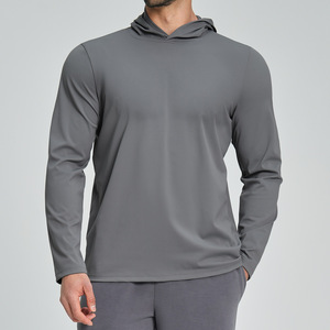 Camiseta Deportiva para Hombre, para Fitness, Ocio, Transpirable y Agradable al Tacto, con Capucha y Mangas Largas, para Viajes Diarios, Caminatas por la Ciudad y el Hogar - Product Image 5