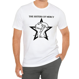 Camiseta gráfica para hombre de la banda de rock gótico The Sisters of Mercy, camiseta de manga corta de algodón con logotipo de estrella musical retro - Product Image 2