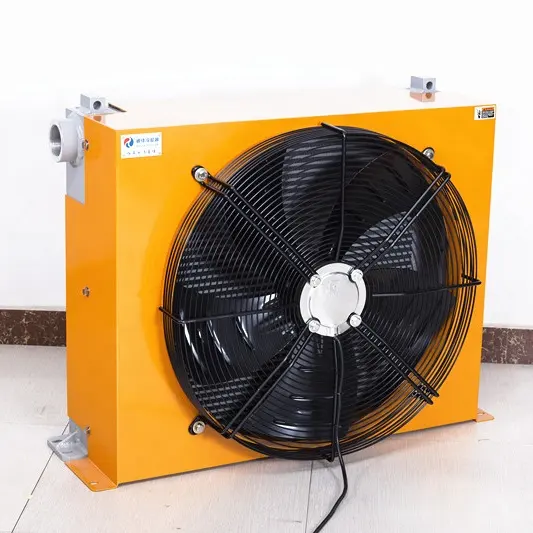 Aluminum Hydraulic Air Oil cooler for garbage disposal station Large Oil Flow