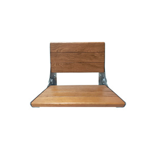 Kavand Wall Mounted <b>Folding</b> Shower <b>Stool</b> 45x35x6cm Stainless Steel Solid Wood Age Friendly Bathroom Chair - Product Image 5