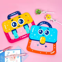 Gummies Packaging Zip Lock Flat Die Cut Mylar Bag Cute Cartoon Mini School Bag Creative Candy Snack Handle Plastic Bag