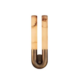 Lámparas de pared de diseño moderno, luz LED con pantalla de bronce, mármol y ámbar para dormitorio, hotel, villa - Product Image 4