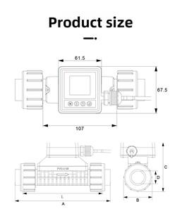 Micro-Flowmeter ultrassônico do segmento para o método pequeno da diferença do tempo do tubo de corrosão de Digitas LCD do diâmetro para a água líquida - Product Image 3