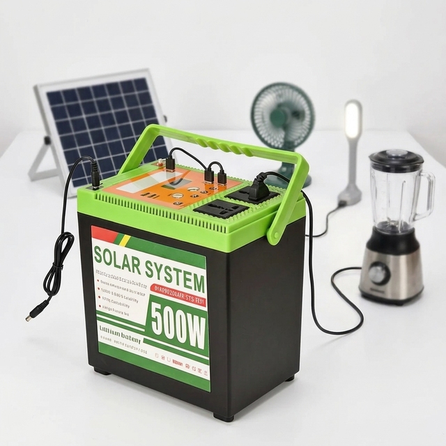 500W LiFePO4 Portable Power Station 384Wh Solar Generator for Home Backup Load Shedding 110V 220V AC Outlet Emergency Battery