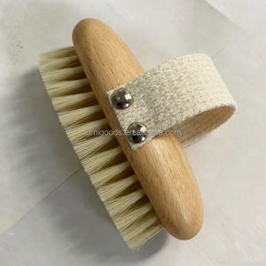 فرشاة استحمام عصرية صديقة للبيئة من النايلون والخيزران بتصميم بيضاوي بسيط لتقشير البشرة وتدليك الجسم - Product Image 3