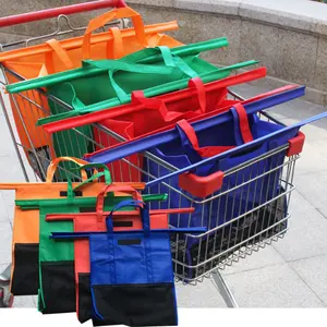 مجموعة حقائب بعجلات لعربة التسوق مكونة من 4 حقائب عربة تسوق للبقالة صديقة للبيئة 4 حقائب عربة البقالة القابلة لإعادة الاستخدام