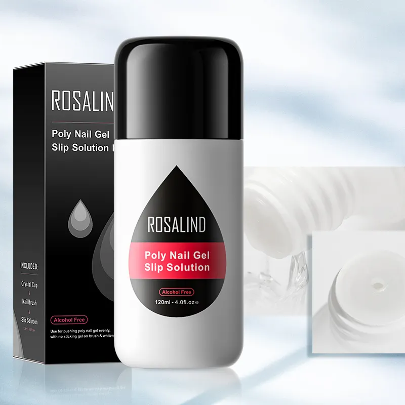 Rosalind private label nail art alcohol free extension gel polish liquid solution 120ml poly gel slip solution set with brush