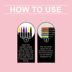 Ensemble de 12 stylos à ongles en plastique de différentes couleurs, marqueurs pour ongles en gel, outils de dessin et de peinture pour nail art DIY - Product Image 5