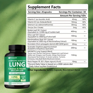 Cápsulas de Extracto de Hoja de Gordolobo Orgánico para Limpieza Pulmonar, Suplemento Natural a Base de Hierbas para Fumadores, Disponible en EE. UU. - Product Image 2