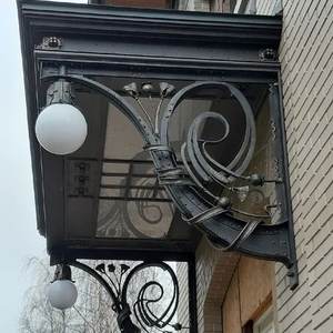 Toldo <span class=keywords><strong>de</strong></span> Hierro Forjado y <span class=keywords><strong>Policarbonato</strong></span>, Estructura Metálica <span class=keywords><strong>de</strong></span> Arte Moderno con <span class=keywords><strong>Techo</strong></span> Translúcido - Product Image 5