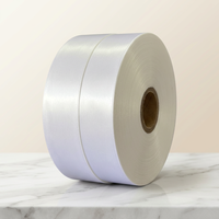 Ruban en satin polyester lavable, ruban blanc pour impression de logo