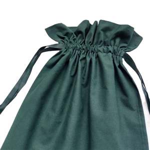 Bolsa de Almacenamiento de Algodón Ecológica Personalizada con Cordón, Color Verde Oscuro, para Guardar Zapatos, a Prueba de Polvo - Product Image 4