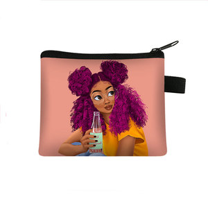 Trousse de <span class=keywords><strong>Maquillage</strong></span> Portable Noire pour Filles Afro-Américaines, Sacs Cosmétiques Élégants pour Femmes avec Fermeture Éclair, Style National - Product Image 4