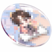 Sous-verre rond en acrylique, motif dessin animé, design mosaïque, transparent et poli, protection de table, vente en gros