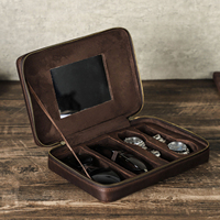 Boîte de montre de luxe en cuir véritable pour hommes CF1165 étui à lunettes de soleil étui de voyage pour couples-rangement de bijoux élégant