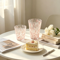 Verres à boire transparents personnalisés en gros, gobelets à expresso, tasses à café glacé, tasses à thé, verres à jus avec rebords colorés