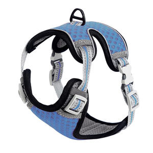 犬用ハニカムメッシュファッションパッド入りソリッドリーシュハーネスボタン閉鎖付き小型品種ナイロンアンチエスケープ - Product Image 2