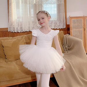 Abito da ballo per bambini autunno a maniche lunghe <span class=keywords><strong>Tutu</strong></span> da <span class=keywords><strong>bambina</strong></span> bianca per Test di allenamento di livello separato - Product Image 3