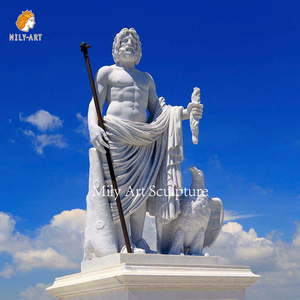 Mily Tay Chạm Khắc Cuộc Sống Kích thước đá cẩm thạch tự nhiên <span class=keywords><strong>Zeus</strong></span> tượng cho ngoài trời công viên công cộng trang trí - Product Image 1