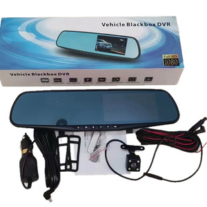 Caméra de tableau de bord double objectif Morning Journey 1080p avec écran 4,3 pouces, enregistrement avant et arrière, moniteur de rétroviseur de voiture - Product Image 3