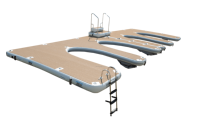 Îlot flottant gonflable personnalisé de haute qualité en forme de C pour quai de bateau, ensemble d'îlots flottants, station de jet ski pour usage commercial