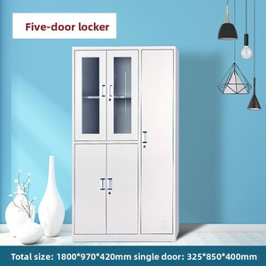 Armario de Acero con Múltiples Puertas y Compartimento para Zapatos para Gimnasio, Dormitorio u Oficina - Diseño Moderno, Almacenamiento Multiusos - Product Image 6