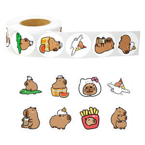 Rouleau d'étiquettes en vinyle imperméable auto-adhésif personnalisé, autocollants de récompense pour enfants, autocollants de félicitations pour les bougies, motifs d'animaux, bonne œuvre, excellent travail - Product Image 5