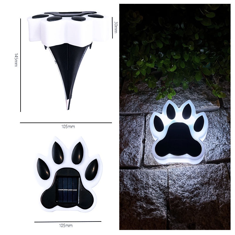 Solar-Powered LED IP65 Waterproof Dimmable Battery Included Garden Cat Paw Lights Outdoor Yard Lawn Balcony Landscape Night