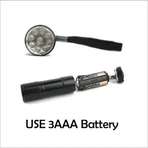 Niedriger Preis Tragbares Werkzeug MIni 395/365nm UV 3AAA LED-Taschenlampe für Gelde kennung für Nagel gel trockner