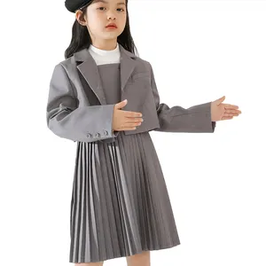 定制儿童套装冬季时尚童装套装儿童穿女童上衣和裤子2件