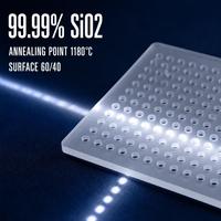 Plaque de verre de quartz perforée sur mesure, recuite à 1180°C ℃   Surface OEM 60/40 percée au laser pour lampe UV et instrument de laboratoire
