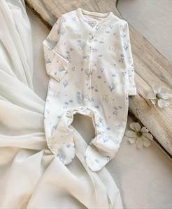 Adorable <span class=keywords><strong>pyjama</strong></span> bébé à pieds à motifs floraux <span class=keywords><strong>Pyjama</strong></span> bébé à pieds vintage à motifs floraux Vert clair Imprimé rose Combinaison bébé - Product Image 6