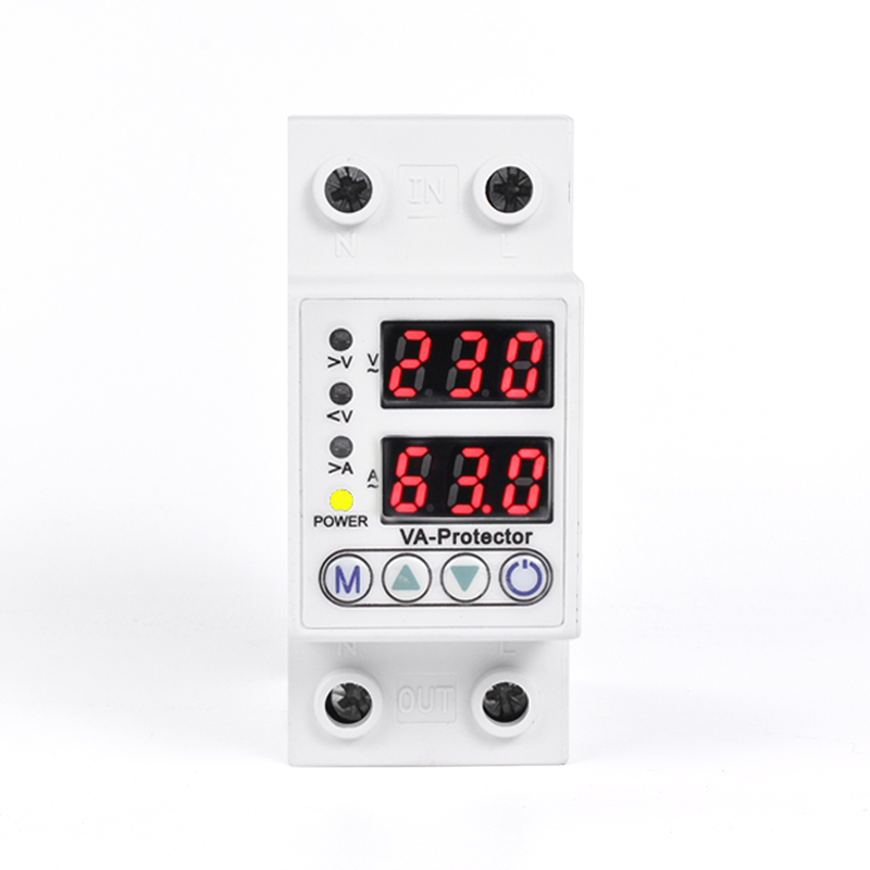 Din-рейка Регулируемая цифровая Защита от перенапряжения 63 а 230 В переменного тока защита от перенапряжения с переключателем