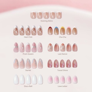 BTARTBOX XCOAT Uñas Postizas al por Mayor, Cortas, Cuadradas, Almendradas, de Gel Suave de Lujo, con Punta Francesa 3D, Uñas Postizas - Product Image 4