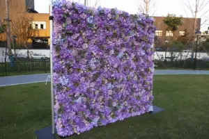 Wall Door Photography Backdrops Artificial Flower Wall Wedding Backdrop Purple Roll Up Fabric Kate Retro Easter Square 1pcs Deep