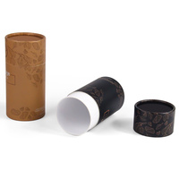 Boîte d'emballage cylindrique en papier rigide de luxe, tube en carton personnalisé avec logo estampé pour l'emballage de thé, de café et de cadeaux