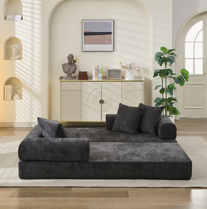 Comfy Modern Convertible Reclining <b>Foldable</b> Mattress <b>Sofa</b> <b>Bed</b> with Armrest Chenille Upholstery for Living Room - Product Image 3