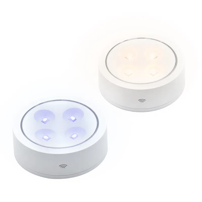 Howlighting không dây điều khiển từ xa Led Puck ánh sáng không dây điều khiển từ xa LED RGB đêm tủ quần áo đèn mini Puck ánh sáng