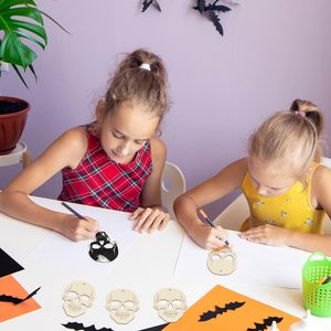 Ornements en bois non finis pour Halloween, idéaux pour les projets de bricolage et les décorations de fête - Product Image 6