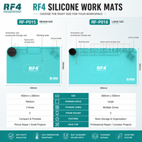 Tapis de réparation en silicone RF4 PO15 & PO16, antistatique, résistant à la chaleur, avec organisateur de rangement pour la réparation de téléphones, PCB, électronique DIY
