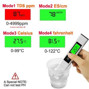 Medidor de Calidad de Agua 3 en 1 con Retroiluminación Dual, Portátil, Tipo Pluma, TDS, con Monitor de Temperatura, Personalizable, Stock de Fábrica - Product Image 2